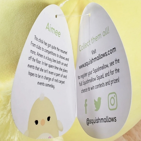 Squishmallow Aimee the Chick 13" Ultrasoft Stuffed Easter Holiday Plush Toy NWT - Picture 11 of 12